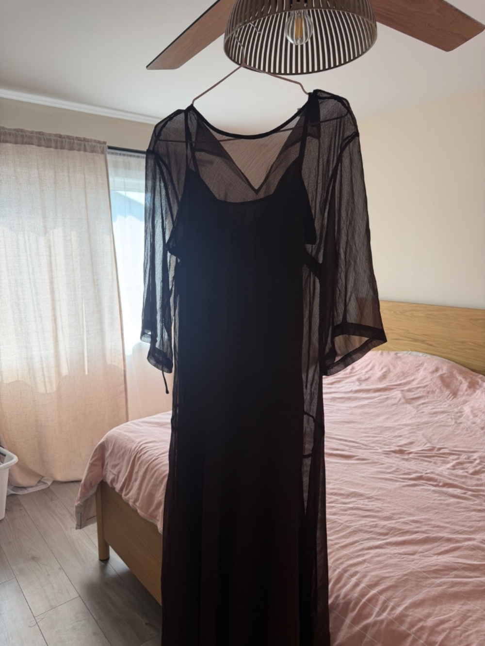 Topshop Chocolate Sheer Midi Dress - Picture 3 of 8